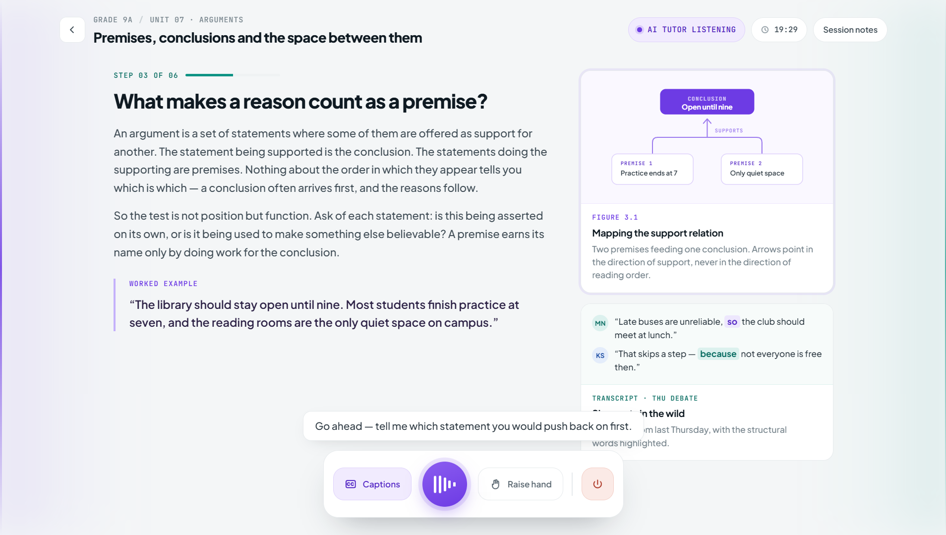SAAVI — a voice-guided learning session
